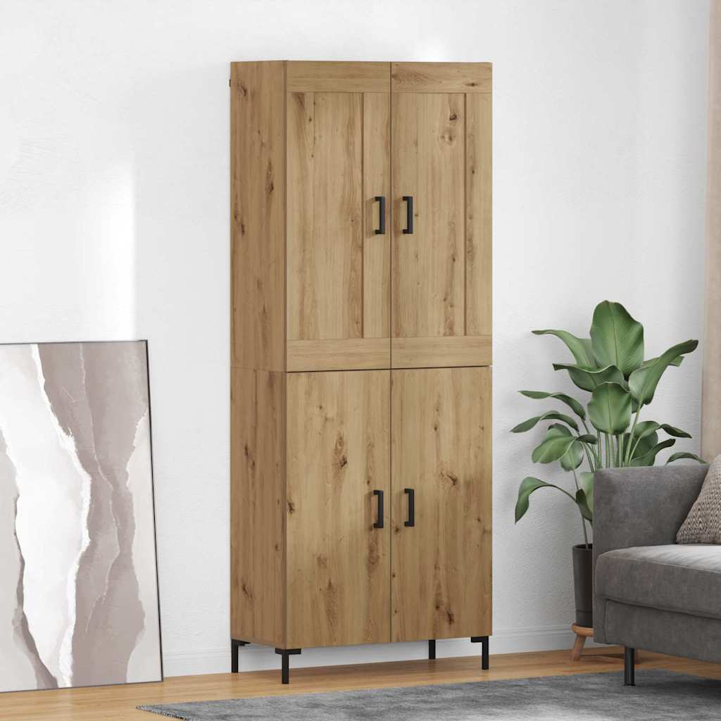 Hoge kast 2 pcs Artisan Eiken 69,5 x 34 x 180 cm Bewerkt hout is nu te koop bij PeponiXL, paradijselijk wonen!