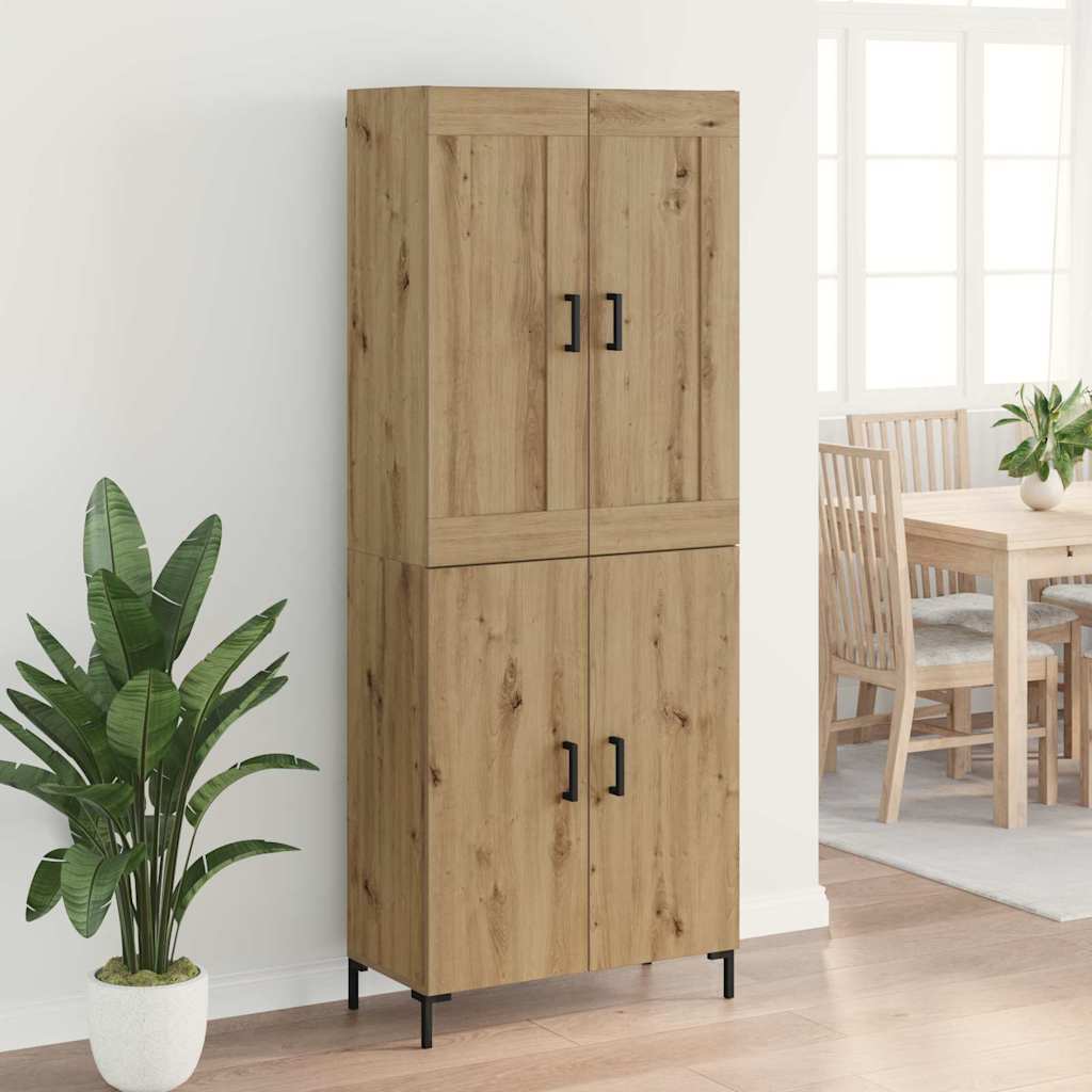 Hoge kast 2 pcs Artisan Eiken 69,5 x 34 x 180 cm Bewerkt hout is nu te koop bij PeponiXL, paradijselijk wonen!