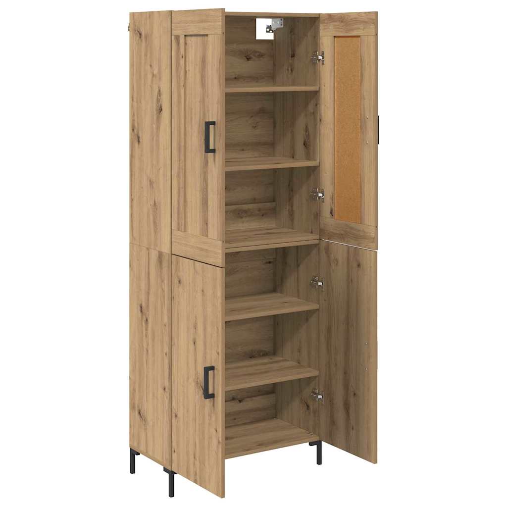 Hoge kast 2 pcs Artisan Eiken 69,5 x 34 x 180 cm Bewerkt hout is nu te koop bij PeponiXL, paradijselijk wonen!