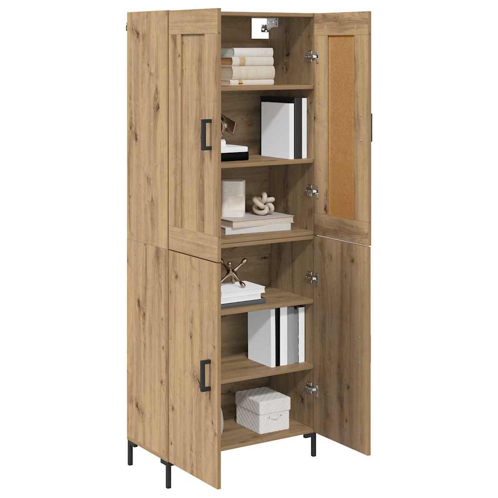 Hoge kast 2 pcs Artisan Eiken 69,5 x 34 x 180 cm Bewerkt hout is nu te koop bij PeponiXL, paradijselijk wonen!