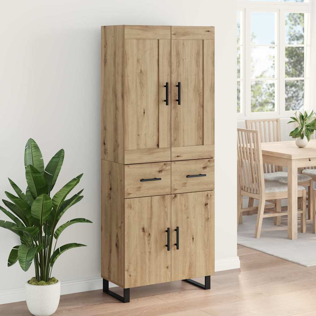 Hoge kast Artisan Eiken 69,5 x 34 x 180 cm Bewerkt hout is nu te koop bij PeponiXL, paradijselijk wonen!
