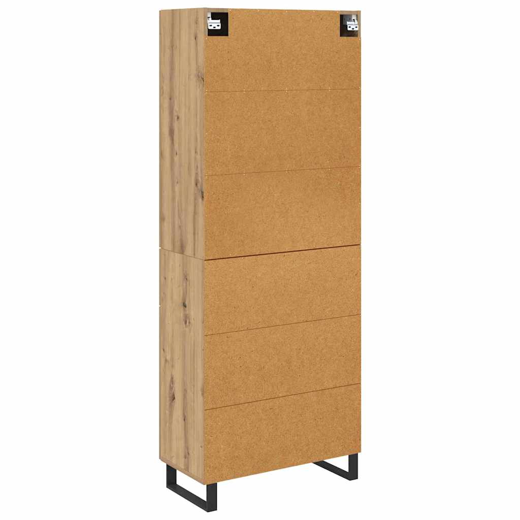 Hoge kast Artisan Eiken 69,5 x 34 x 180 cm Bewerkt hout is nu te koop bij PeponiXL, paradijselijk wonen!