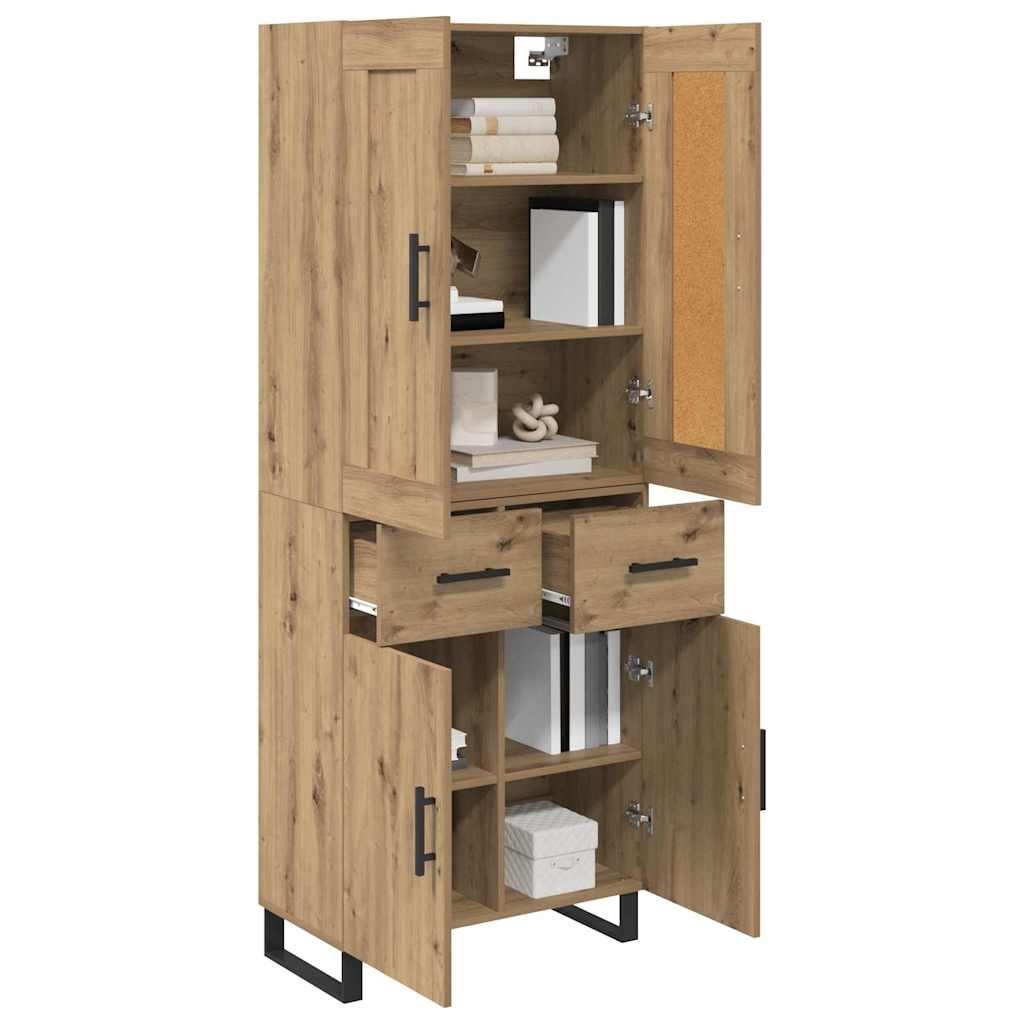 Hoge kast Artisan Eiken 69,5 x 34 x 180 cm Bewerkt hout is nu te koop bij PeponiXL, paradijselijk wonen!