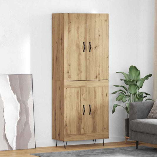 Hoge kast 2 pcs Artisan Eiken Geëngineerd hout en glas is nu te koop bij PeponiXL, paradijselijk wonen!