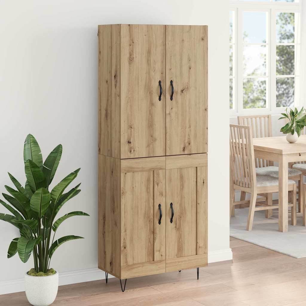 Hoge kast 2 pcs Artisan Eiken Geëngineerd hout en glas is nu te koop bij PeponiXL, paradijselijk wonen!