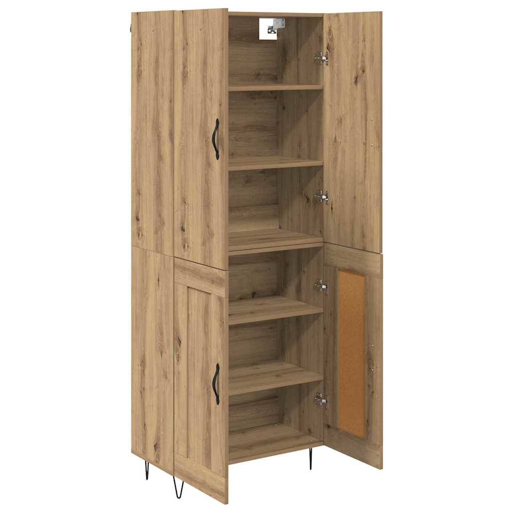 Hoge kast 2 pcs Artisan Eiken Geëngineerd hout en glas is nu te koop bij PeponiXL, paradijselijk wonen!