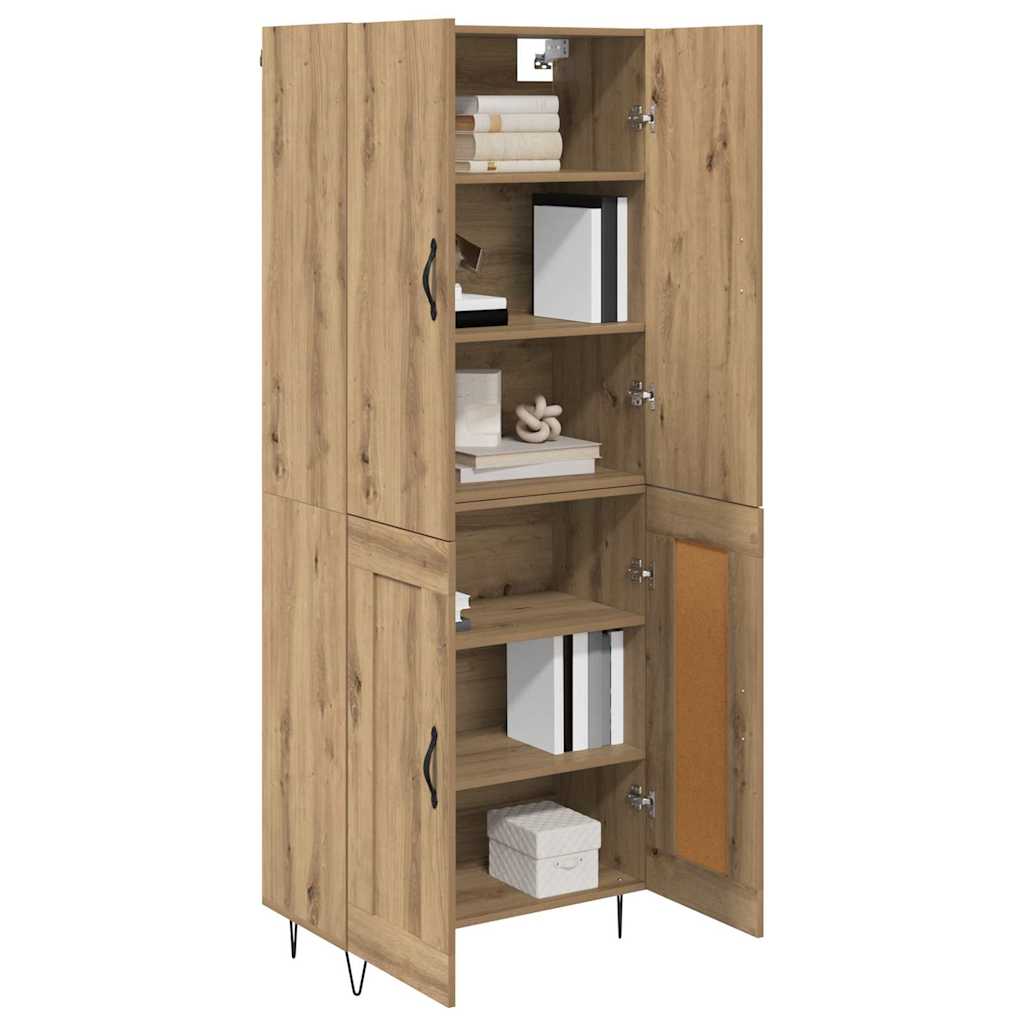 Hoge kast 2 pcs Artisan Eiken Geëngineerd hout en glas is nu te koop bij PeponiXL, paradijselijk wonen!