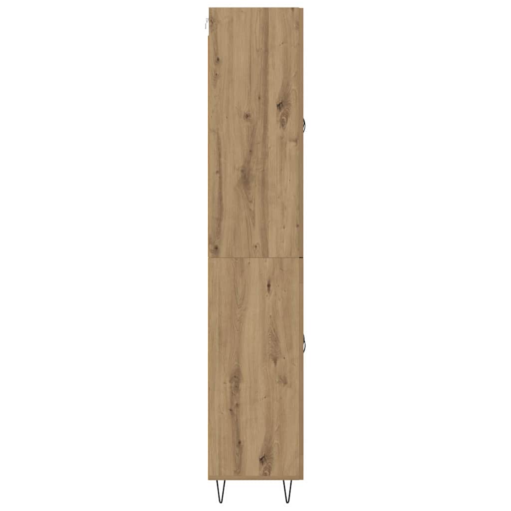 Hoge kast 2 pcs Artisan Eiken Geëngineerd hout en glas is nu te koop bij PeponiXL, paradijselijk wonen!
