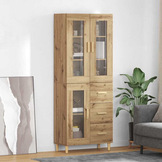 Hoge kast Artisan Eiken 69,5 x 34 x 180 cm Bewerkt hout is nu te koop bij PeponiXL, paradijselijk wonen!