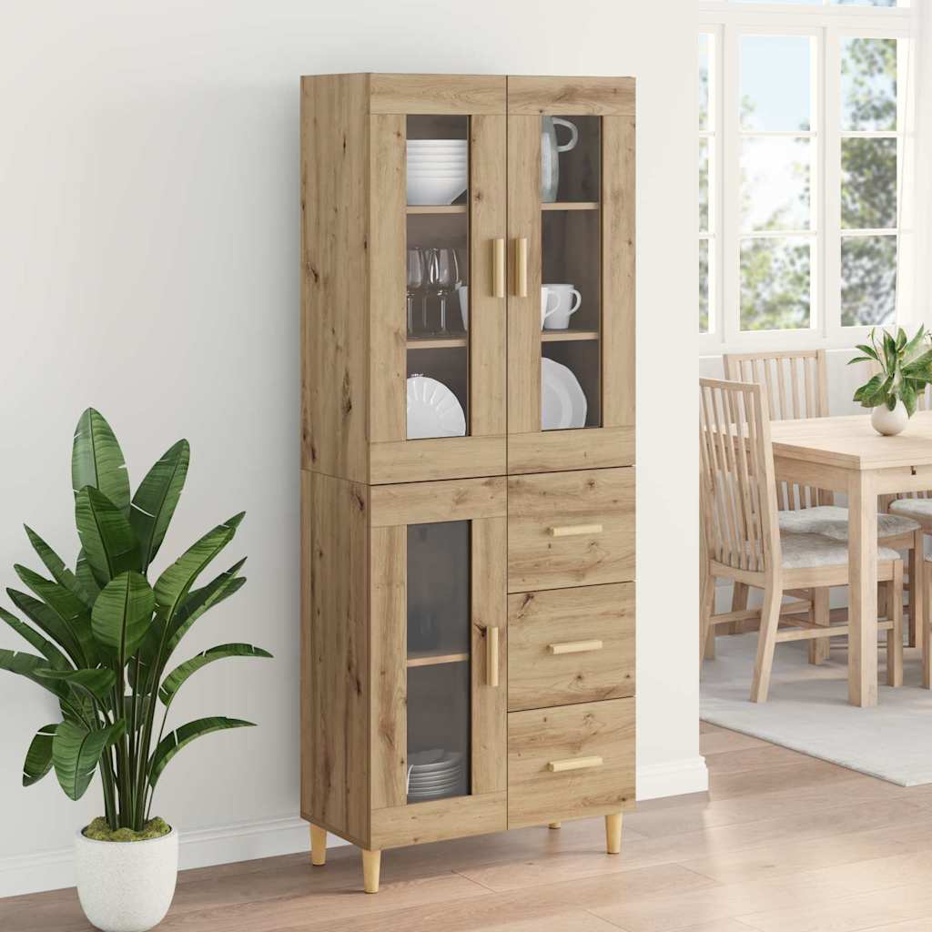 Hoge kast Artisan Eiken 69,5 x 34 x 180 cm Bewerkt hout is nu te koop bij PeponiXL, paradijselijk wonen!