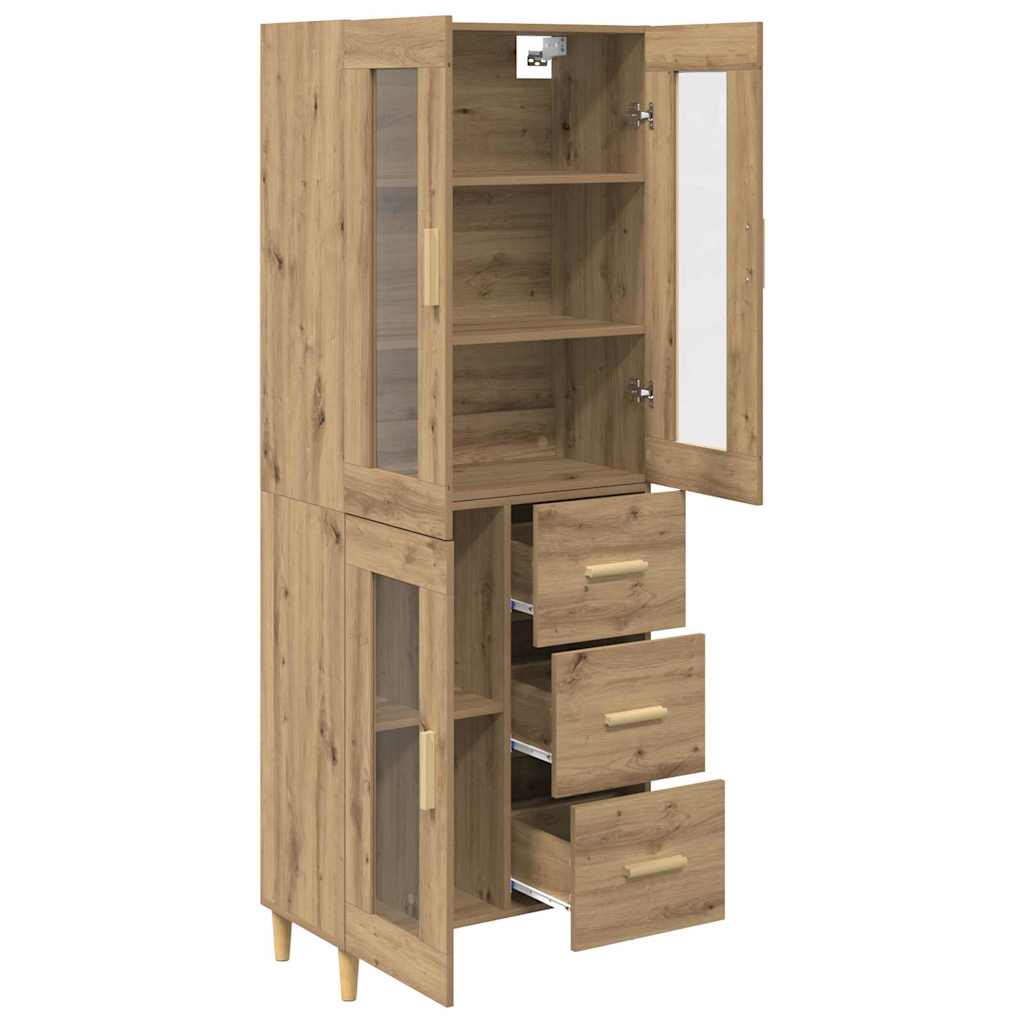 Hoge kast Artisan Eiken 69,5 x 34 x 180 cm Bewerkt hout is nu te koop bij PeponiXL, paradijselijk wonen!