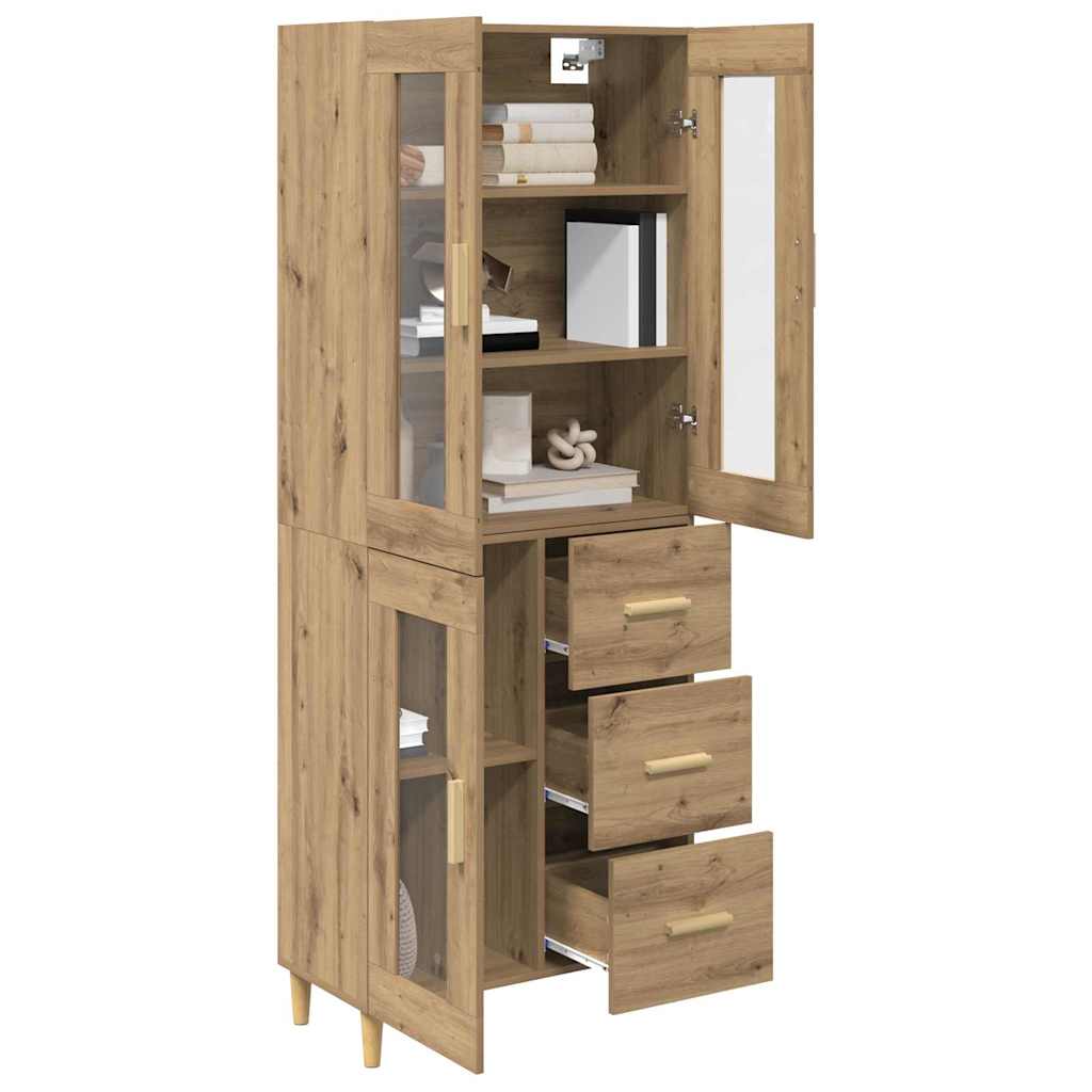 Hoge kast Artisan Eiken 69,5 x 34 x 180 cm Bewerkt hout is nu te koop bij PeponiXL, paradijselijk wonen!