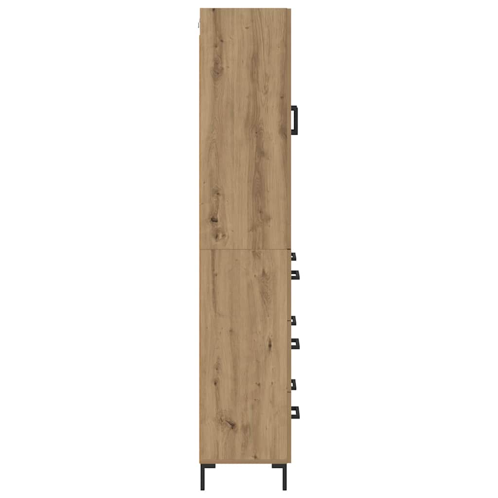 Hoge kast met lade 2 pcs Artisan Eiken Bewerkt hout is nu te koop bij PeponiXL, paradijselijk wonen!