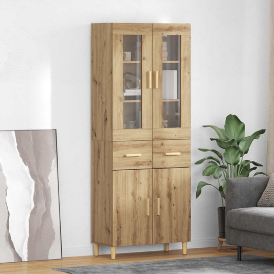 Hoge kast Artisan Eiken 69,5 x 34 x 180 cm Bewerkt hout is nu te koop bij PeponiXL, paradijselijk wonen!