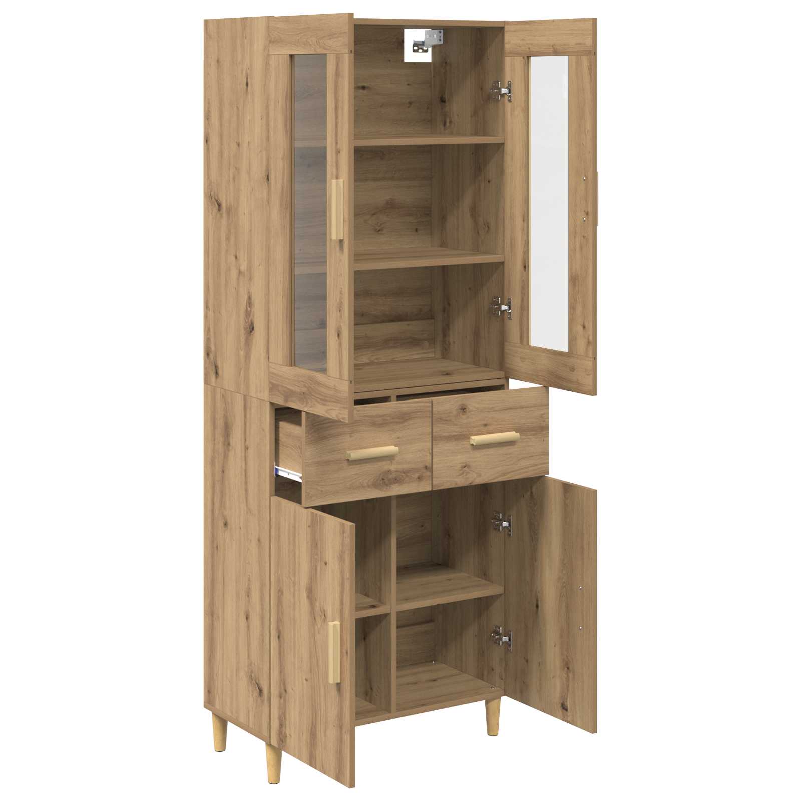 Hoge kast Artisan Eiken 69,5 x 34 x 180 cm Bewerkt hout is nu te koop bij PeponiXL, paradijselijk wonen!