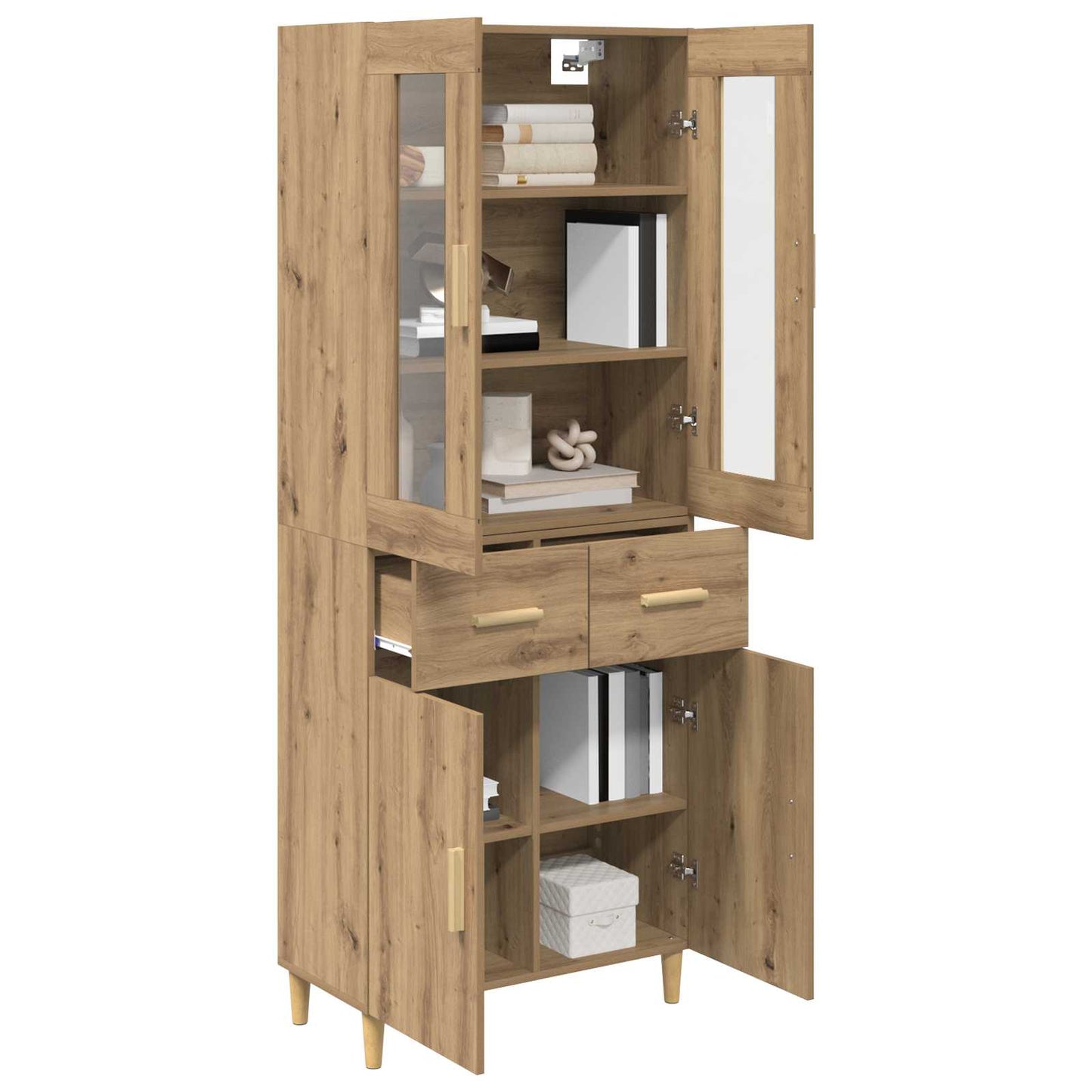 Hoge kast Artisan Eiken 69,5 x 34 x 180 cm Bewerkt hout is nu te koop bij PeponiXL, paradijselijk wonen!