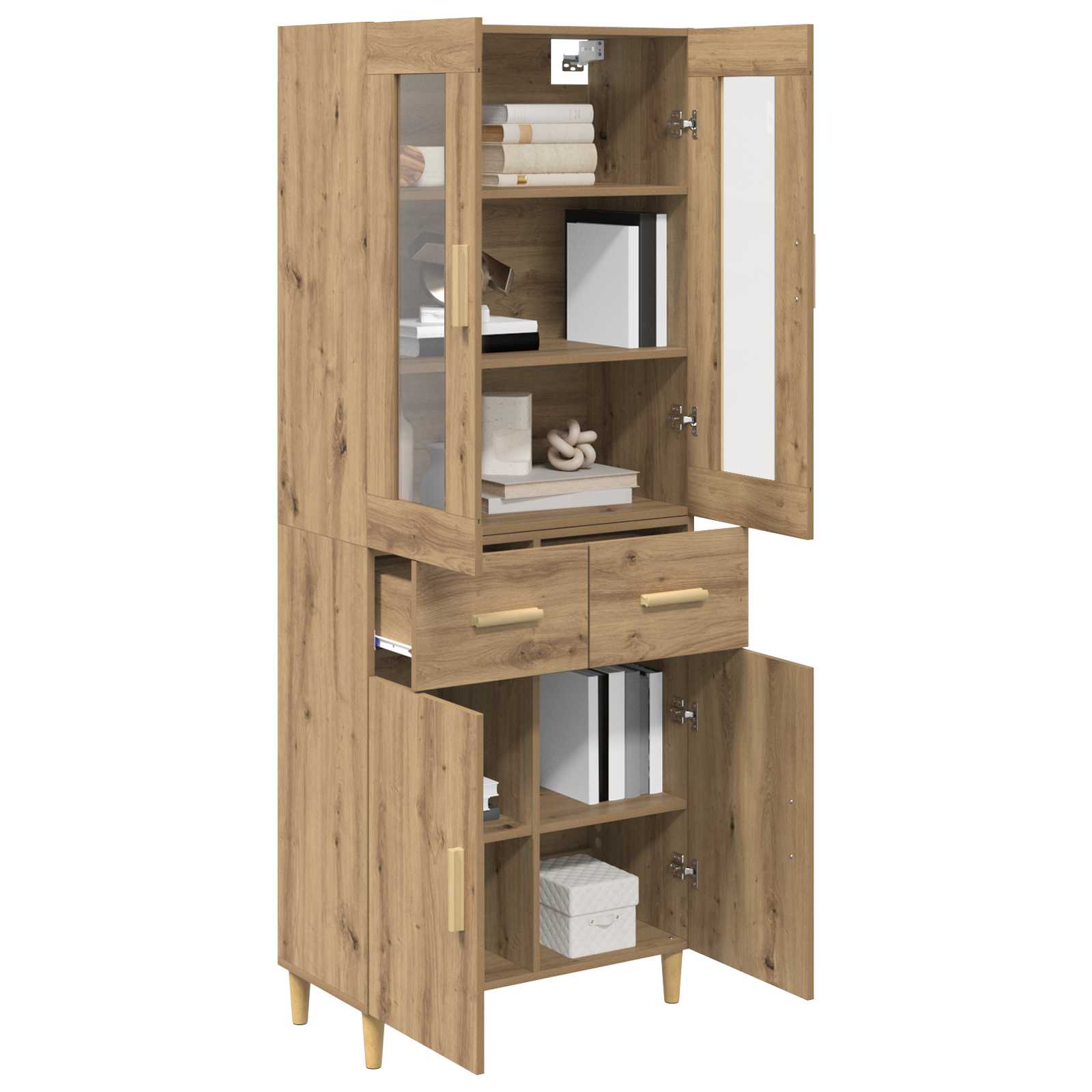 Hoge kast Artisan Eiken 69,5 x 34 x 180 cm Bewerkt hout is nu te koop bij PeponiXL, paradijselijk wonen!