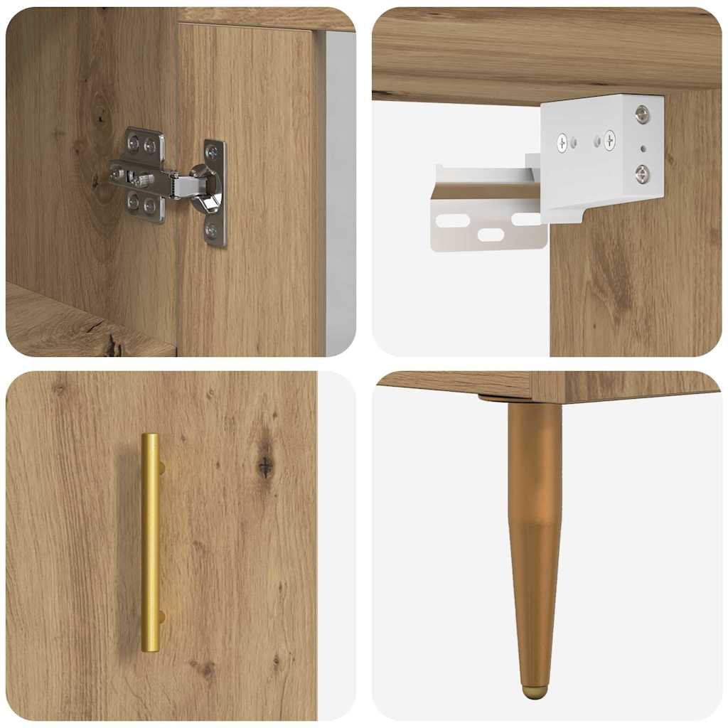 Hoge kast 2 pcs Artisan Eiken Bewerkt hout is nu te koop bij PeponiXL, paradijselijk wonen!