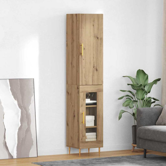 Hoge kast 2 pcs Artisan Eiken Bewerkt hout is nu te koop bij PeponiXL, paradijselijk wonen!
