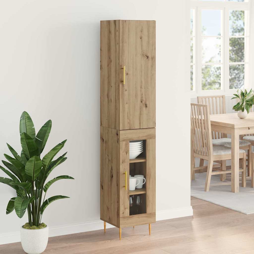 Hoge kast 2 pcs Artisan Eiken Bewerkt hout is nu te koop bij PeponiXL, paradijselijk wonen!