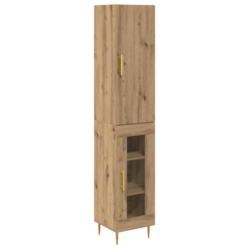 Hoge kast 2 pcs Artisan Eiken Bewerkt hout is nu te koop bij PeponiXL, paradijselijk wonen!