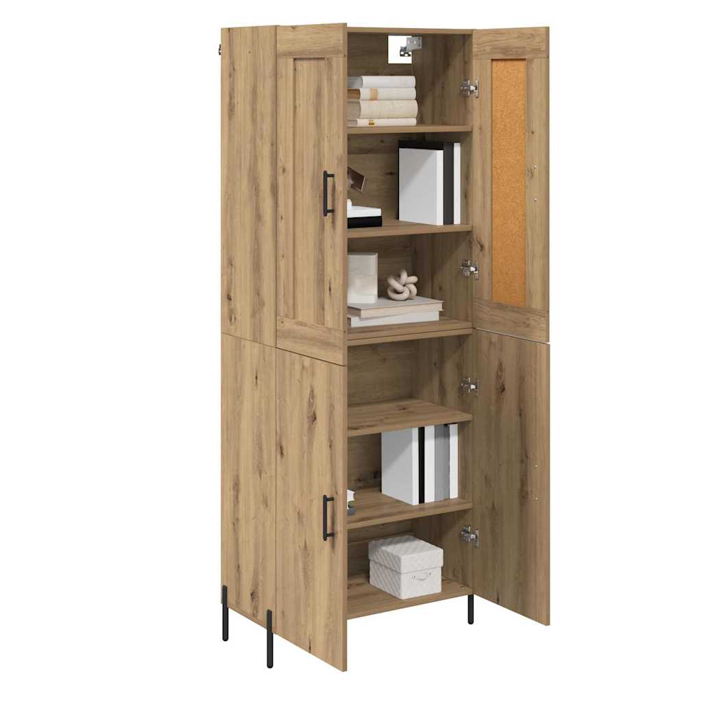 Hoge kast 2 pcs Artisan Eiken 69,5 x 34 x 180 cm Bewerkt hout is nu te koop bij PeponiXL, paradijselijk wonen!