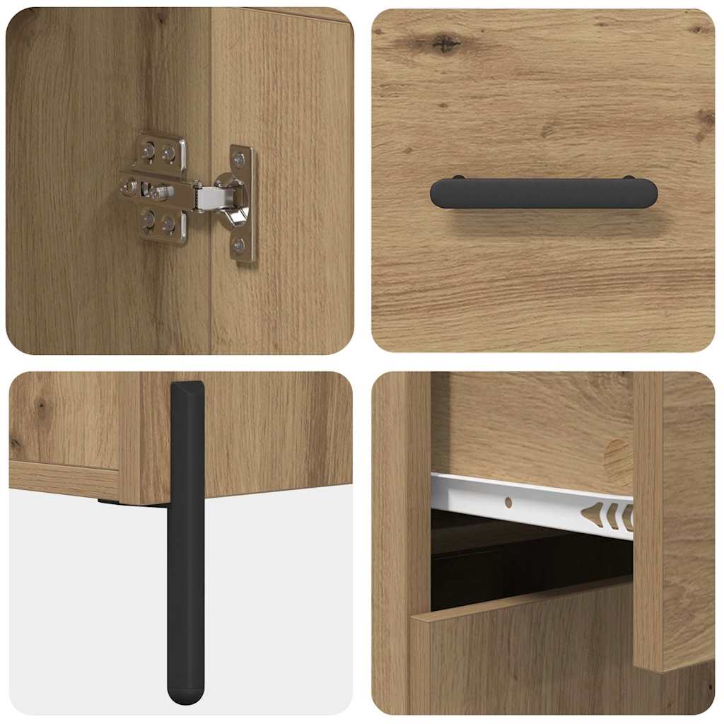 Hoge kast 2 pcs Artisan Eiken 69,5 x 34 x 180 cm Bewerkt hout is nu te koop bij PeponiXL, paradijselijk wonen!