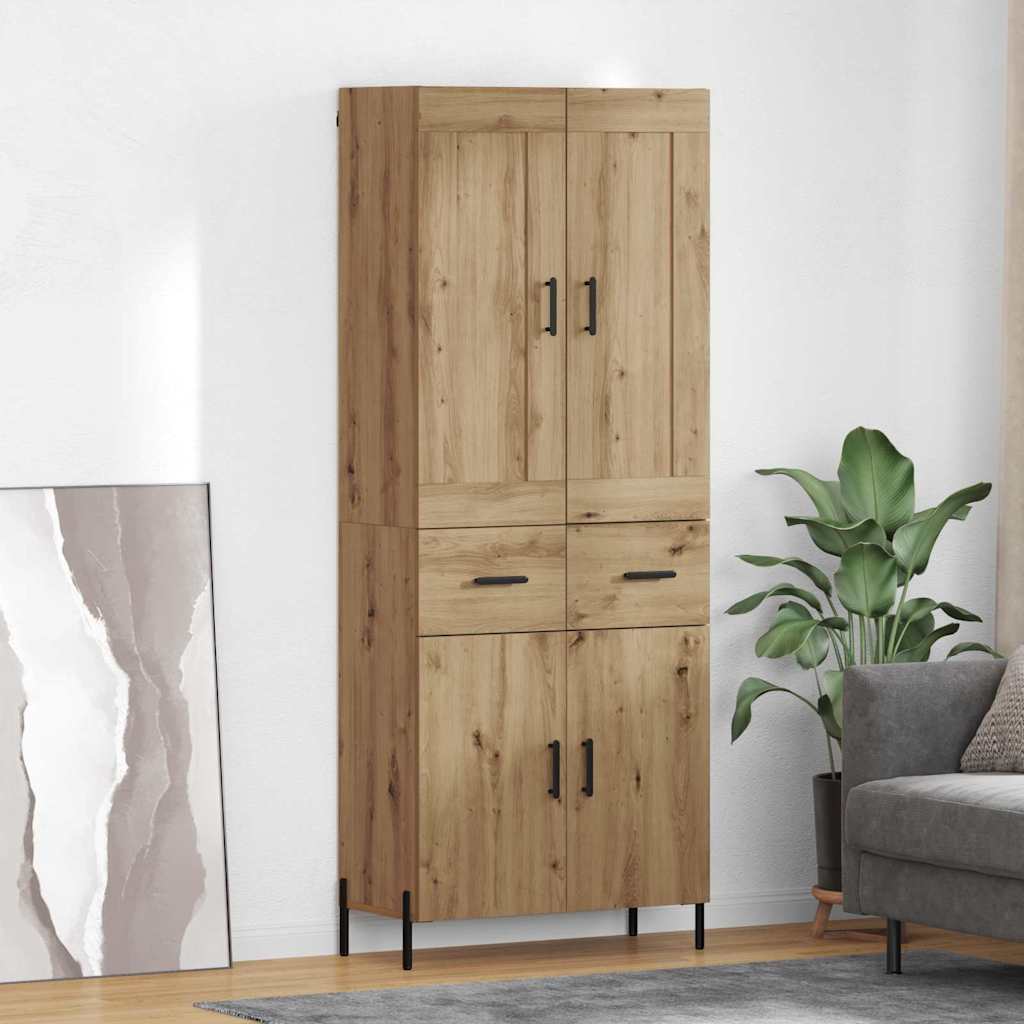 Hoge kast 2 pcs Artisan Eiken 69,5 x 34 x 180 cm Bewerkt hout is nu te koop bij PeponiXL, paradijselijk wonen!