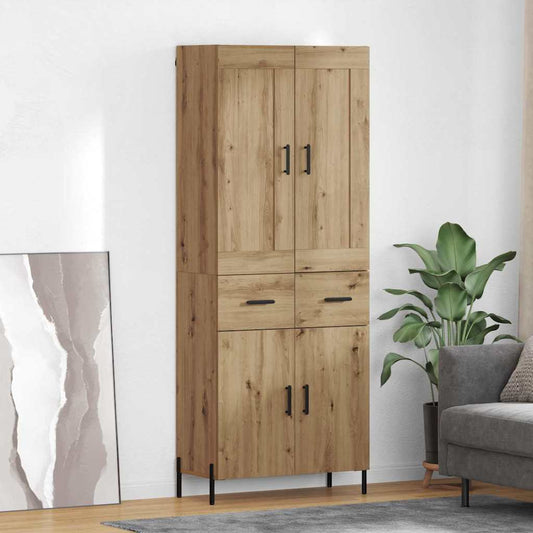 Hoge kast 2 pcs Artisan Eiken 69,5 x 34 x 180 cm Bewerkt hout is nu te koop bij PeponiXL, paradijselijk wonen!