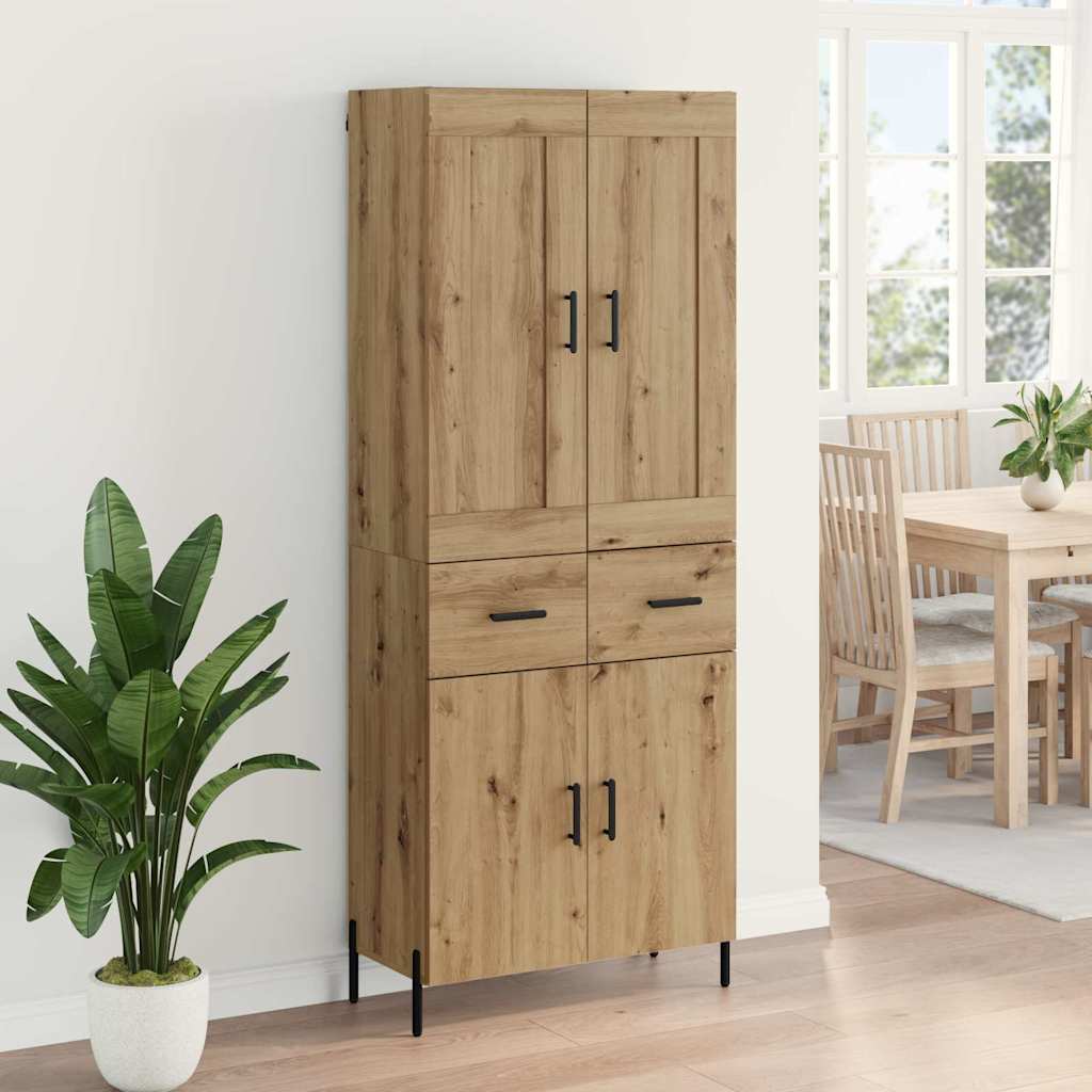 Hoge kast 2 pcs Artisan Eiken 69,5 x 34 x 180 cm Bewerkt hout is nu te koop bij PeponiXL, paradijselijk wonen!