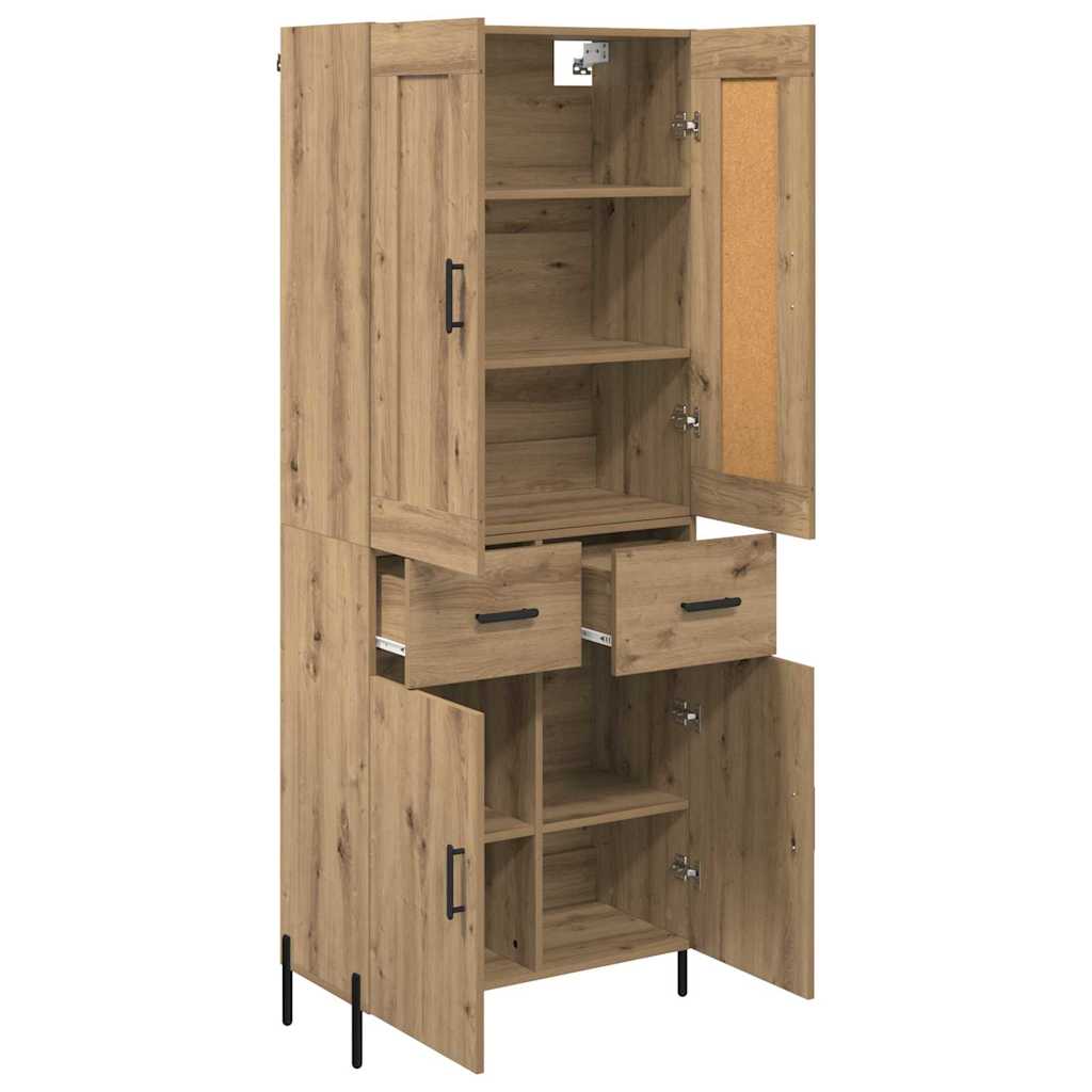 Hoge kast 2 pcs Artisan Eiken 69,5 x 34 x 180 cm Bewerkt hout is nu te koop bij PeponiXL, paradijselijk wonen!