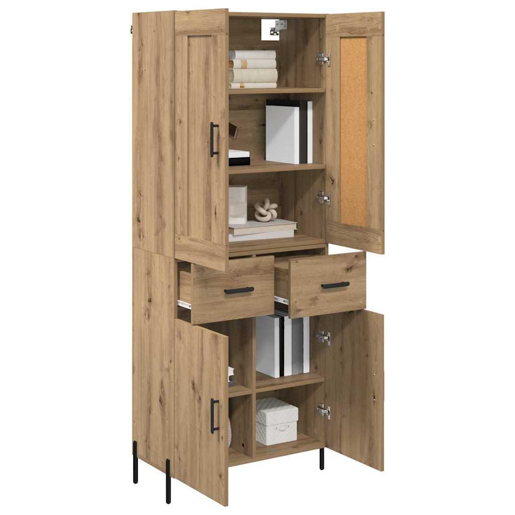 Hoge kast 2 pcs Artisan Eiken 69,5 x 34 x 180 cm Bewerkt hout is nu te koop bij PeponiXL, paradijselijk wonen!