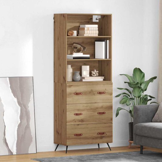 Hoge kast Artisan Eiken 69,5 x 34 x 180 cm Bewerkt hout is nu te koop bij PeponiXL, paradijselijk wonen!