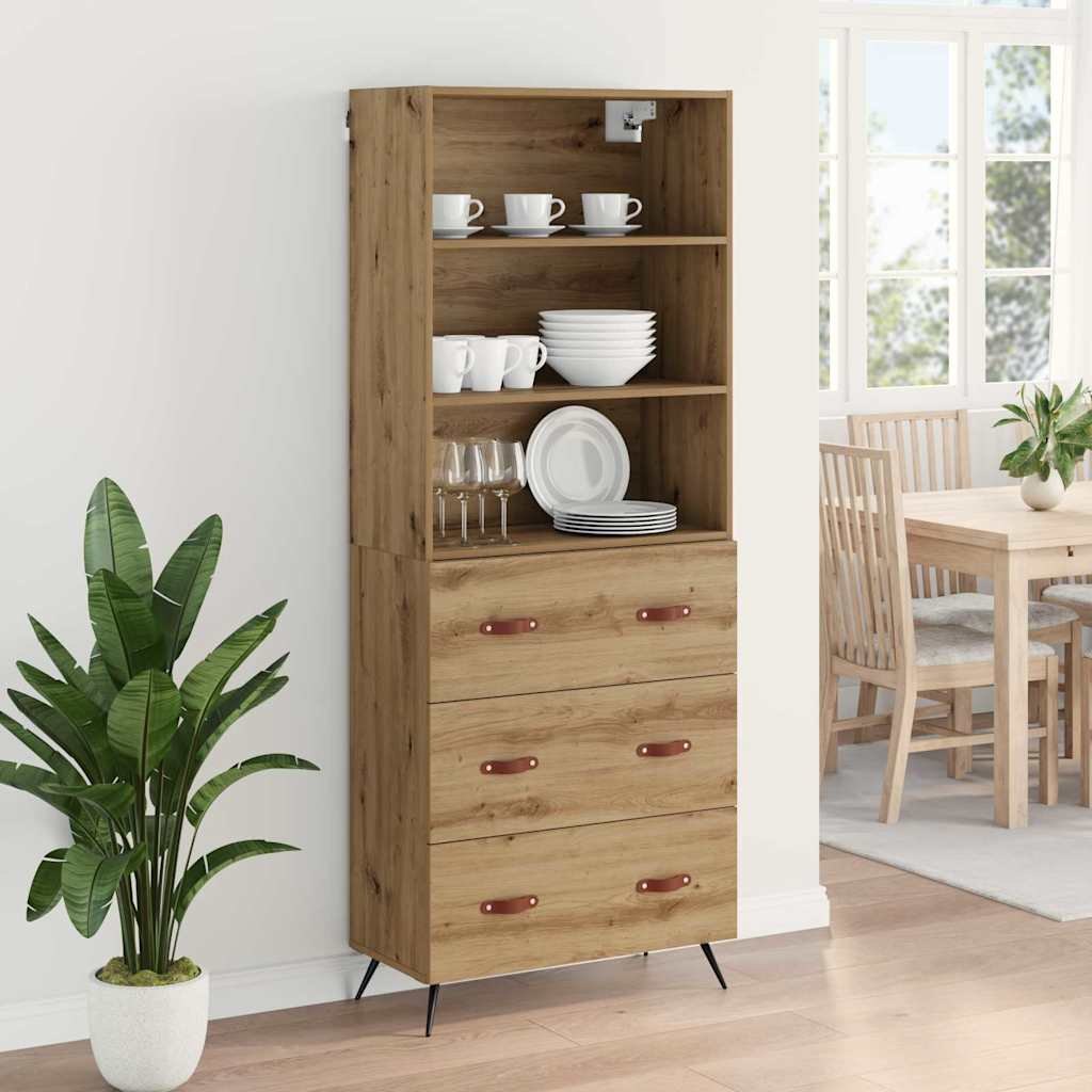 Hoge kast Artisan Eiken 69,5 x 34 x 180 cm Bewerkt hout is nu te koop bij PeponiXL, paradijselijk wonen!