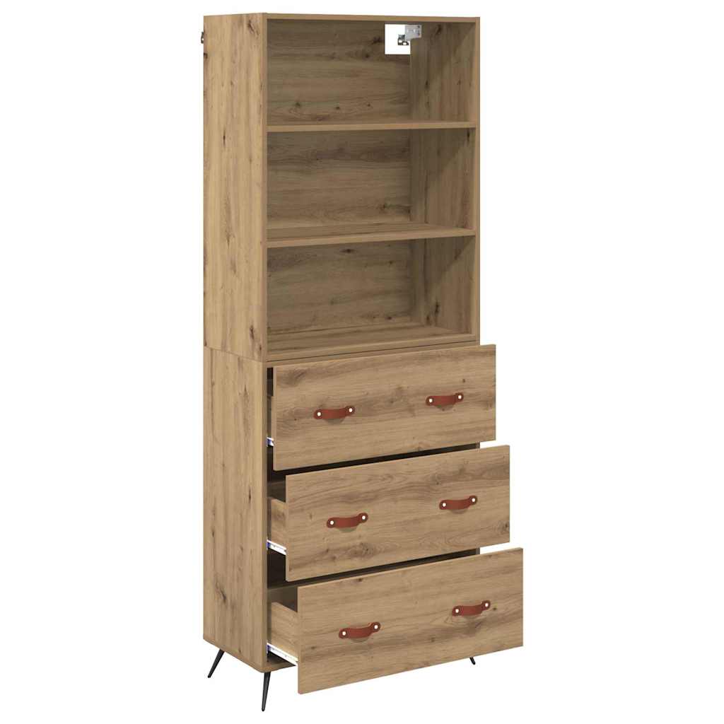 Hoge kast Artisan Eiken 69,5 x 34 x 180 cm Bewerkt hout is nu te koop bij PeponiXL, paradijselijk wonen!