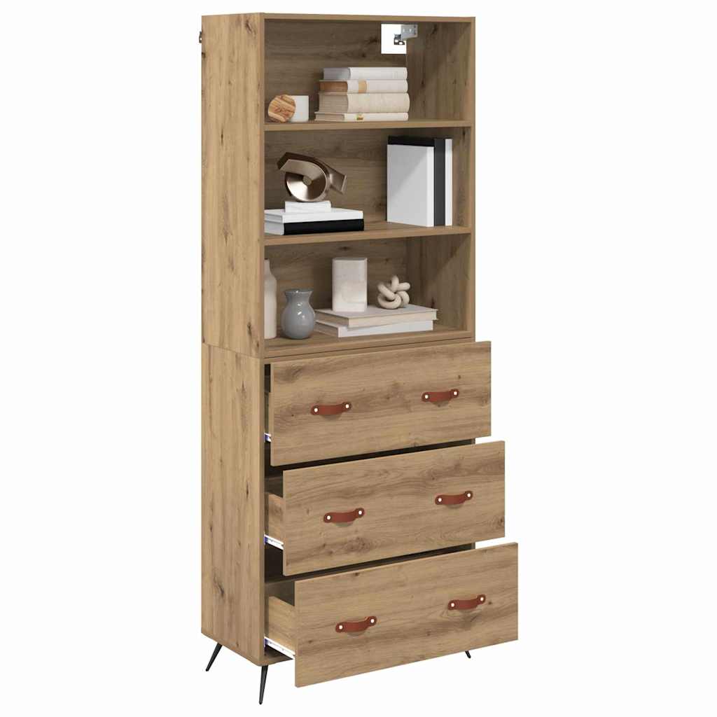 Hoge kast Artisan Eiken 69,5 x 34 x 180 cm Bewerkt hout is nu te koop bij PeponiXL, paradijselijk wonen!