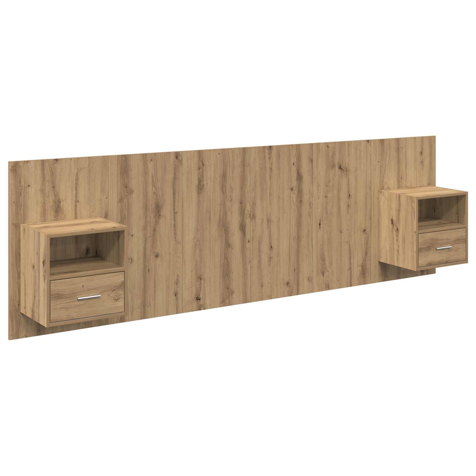 Hoofdbord Met Kast met lade 3 pcs Artisan Eiken Bewerkt hout is nu te koop bij PeponiXL, paradijselijk wonen!