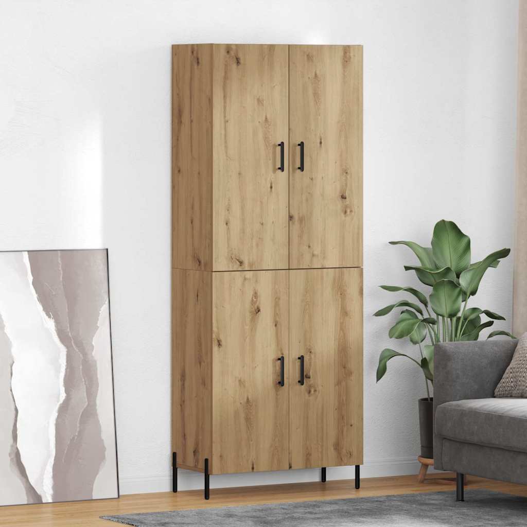 Highboard Artisan Eiken 69,5 x 34 x 180 cm Bewerkt hout is nu te koop bij PeponiXL, paradijselijk wonen!