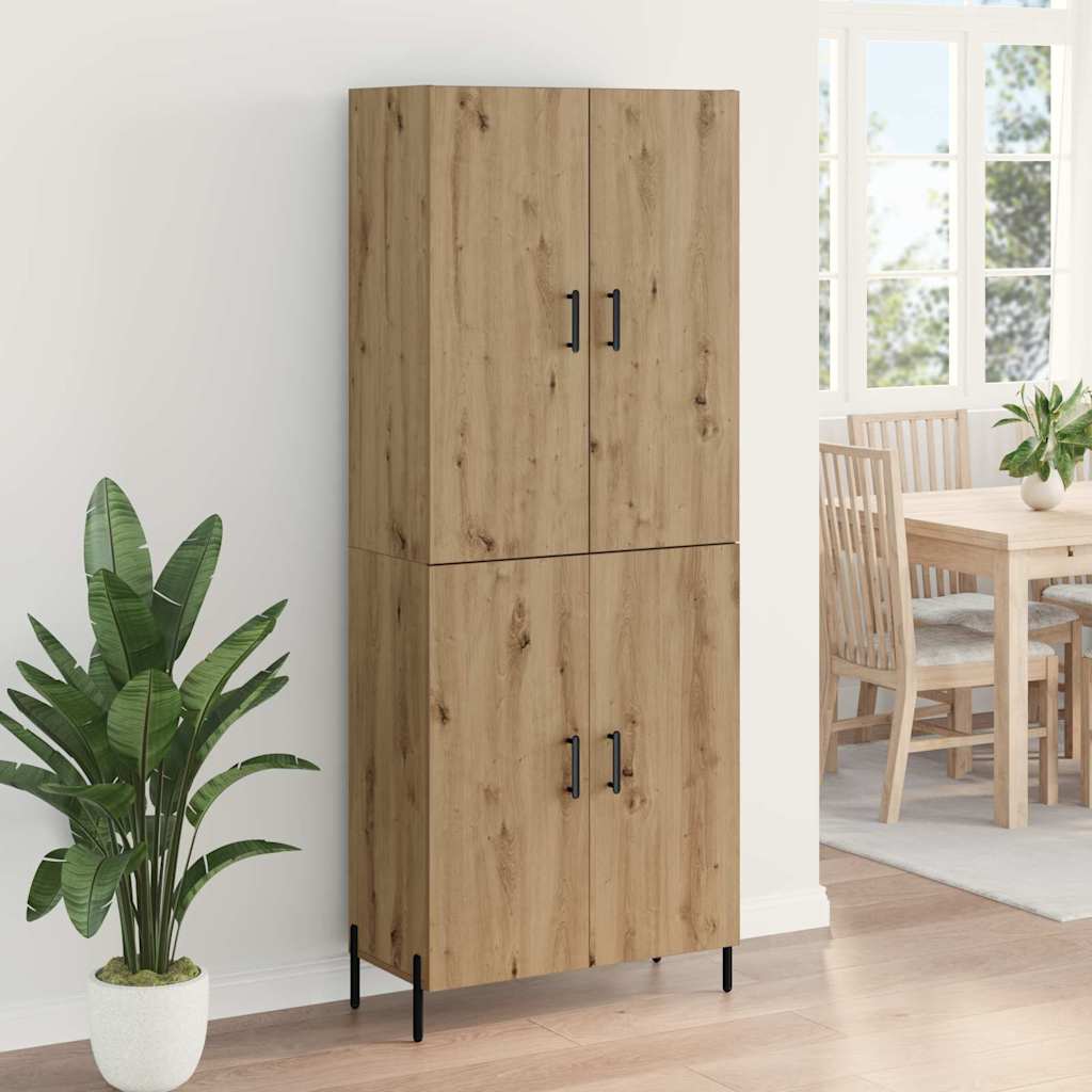 Highboard Artisan Eiken 69,5 x 34 x 180 cm Bewerkt hout is nu te koop bij PeponiXL, paradijselijk wonen!