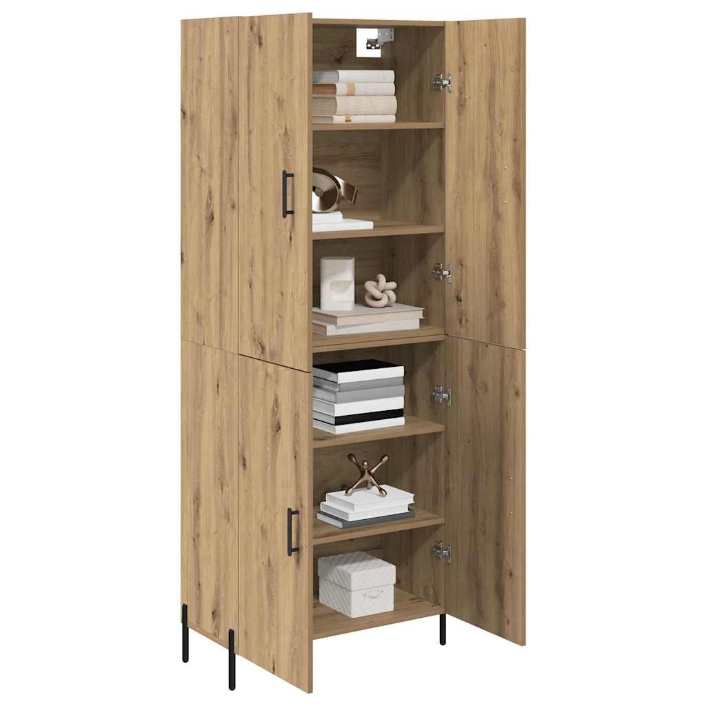 Highboard Artisan Eiken 69,5 x 34 x 180 cm Bewerkt hout is nu te koop bij PeponiXL, paradijselijk wonen!