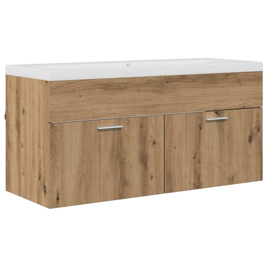 Badkamerkast Artisan Eiken 100 x 38,5 x 46 cm Bewerkt hout is nu te koop bij PeponiXL, paradijselijk wonen!