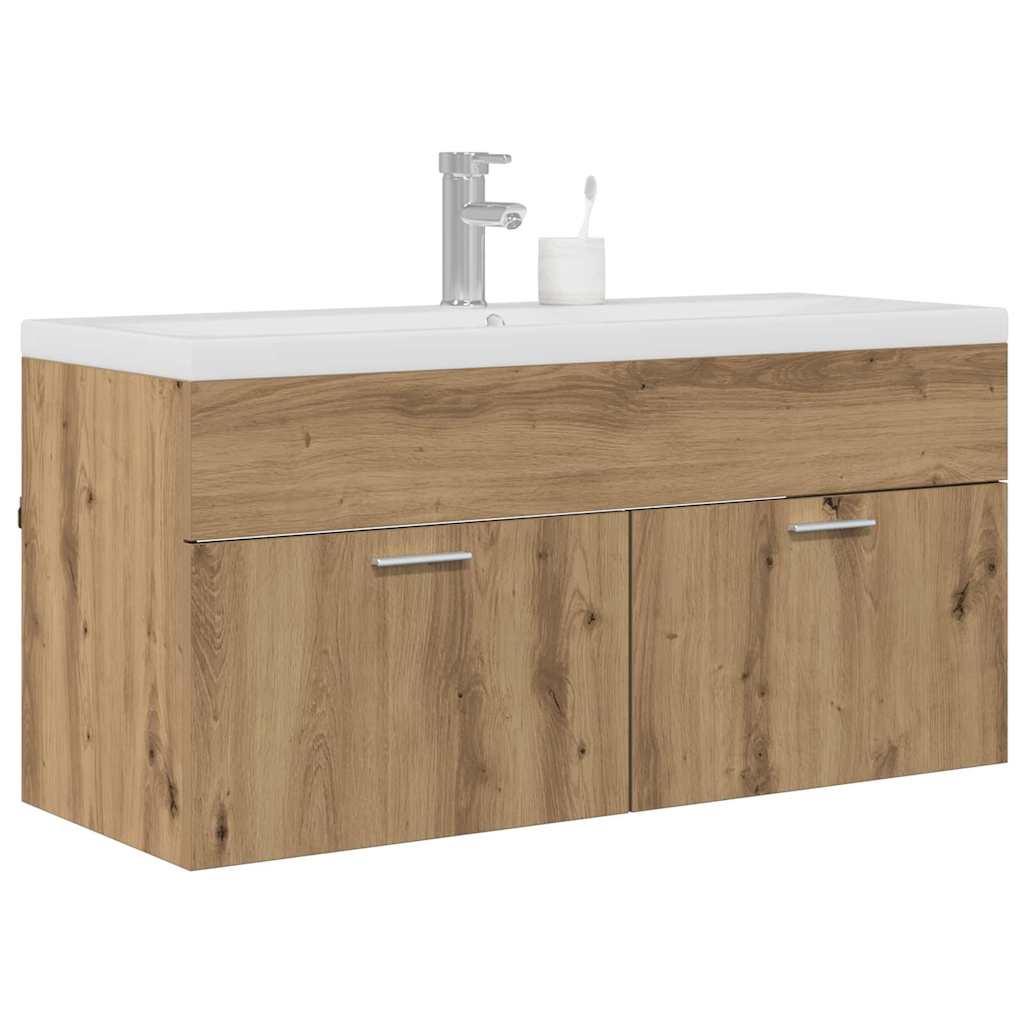 Badkamerkast Artisan Eiken 100 x 38,5 x 46 cm Bewerkt hout is nu te koop bij PeponiXL, paradijselijk wonen!