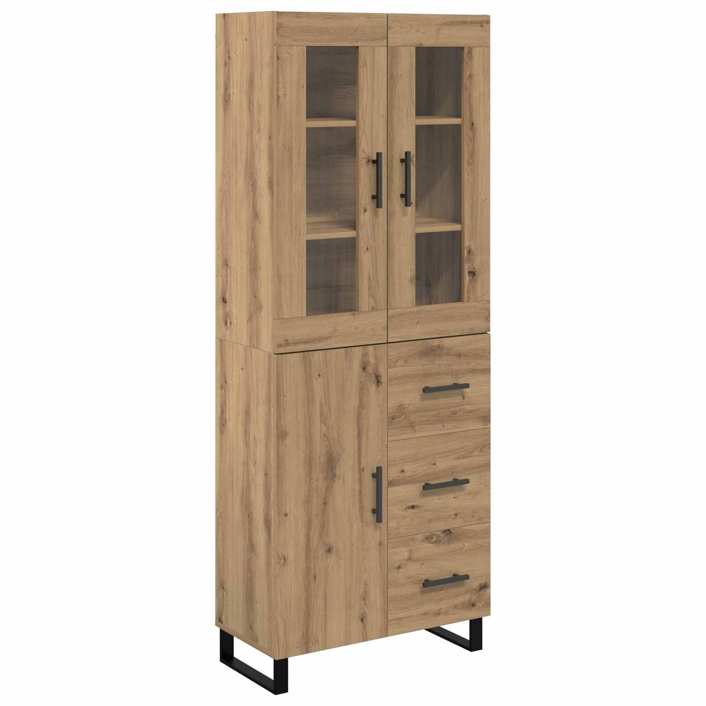 Hoge kast met lade 2 pcs Artisan Eiken Bewerkt hout is nu te koop bij PeponiXL, paradijselijk wonen!