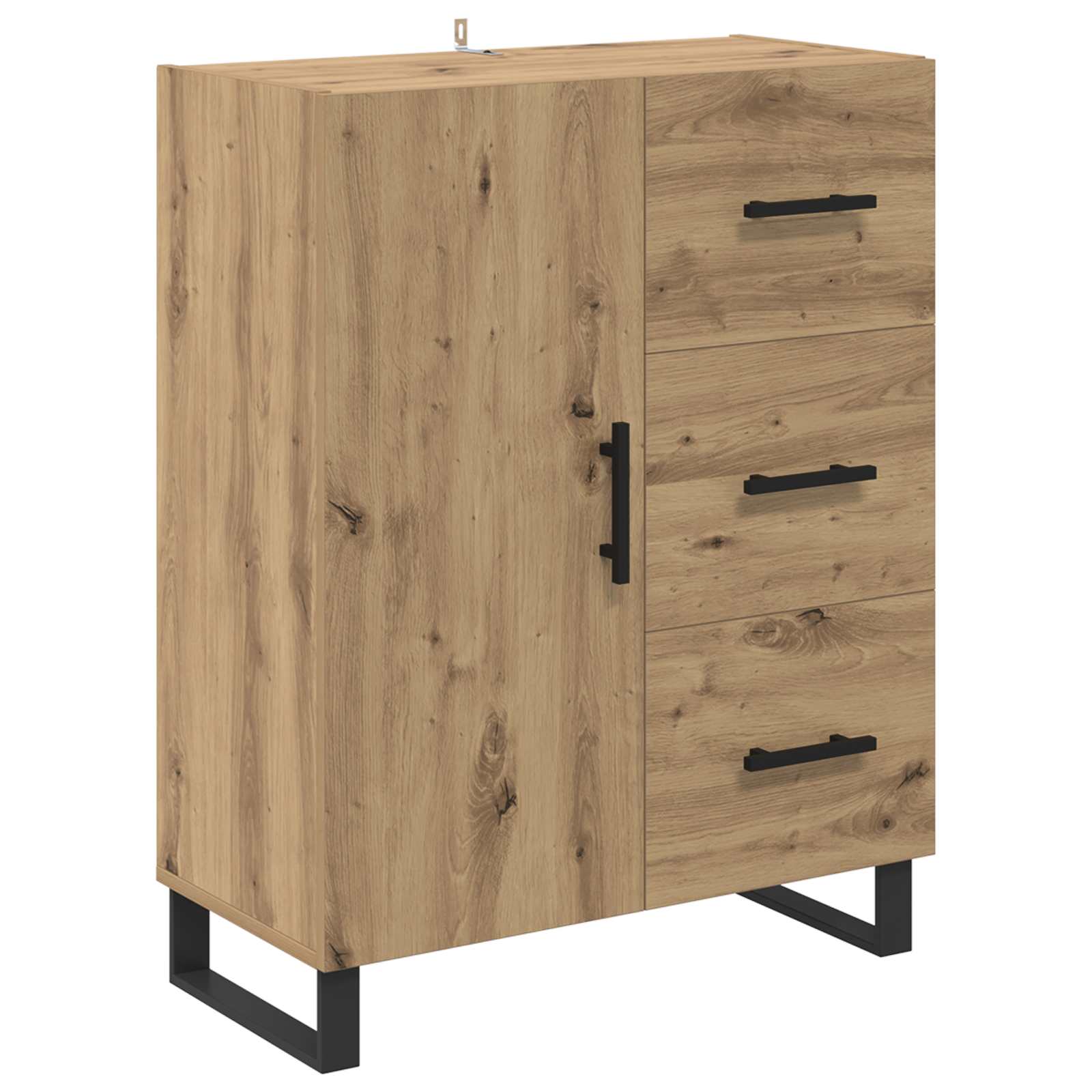 Hoge kast met lade 2 pcs Artisan Eiken Bewerkt hout is nu te koop bij PeponiXL, paradijselijk wonen!