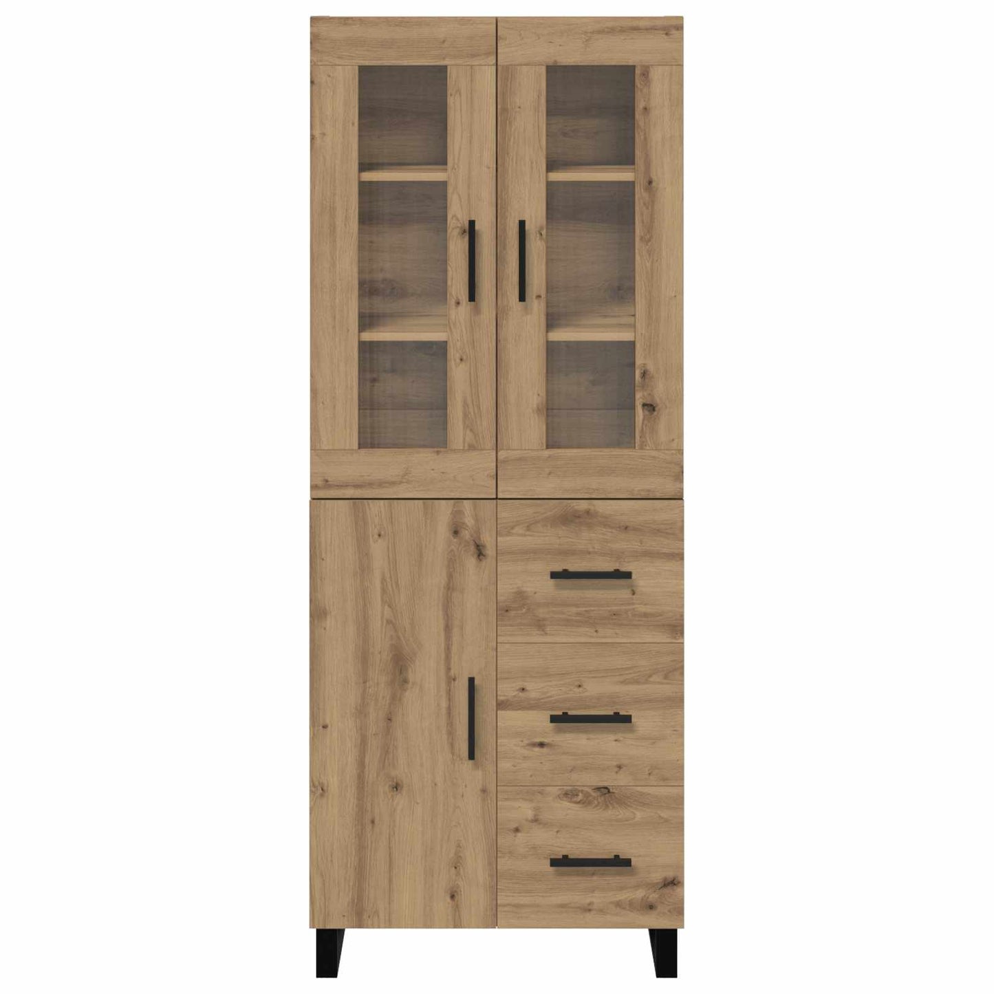 Hoge kast met lade 2 pcs Artisan Eiken Bewerkt hout is nu te koop bij PeponiXL, paradijselijk wonen!