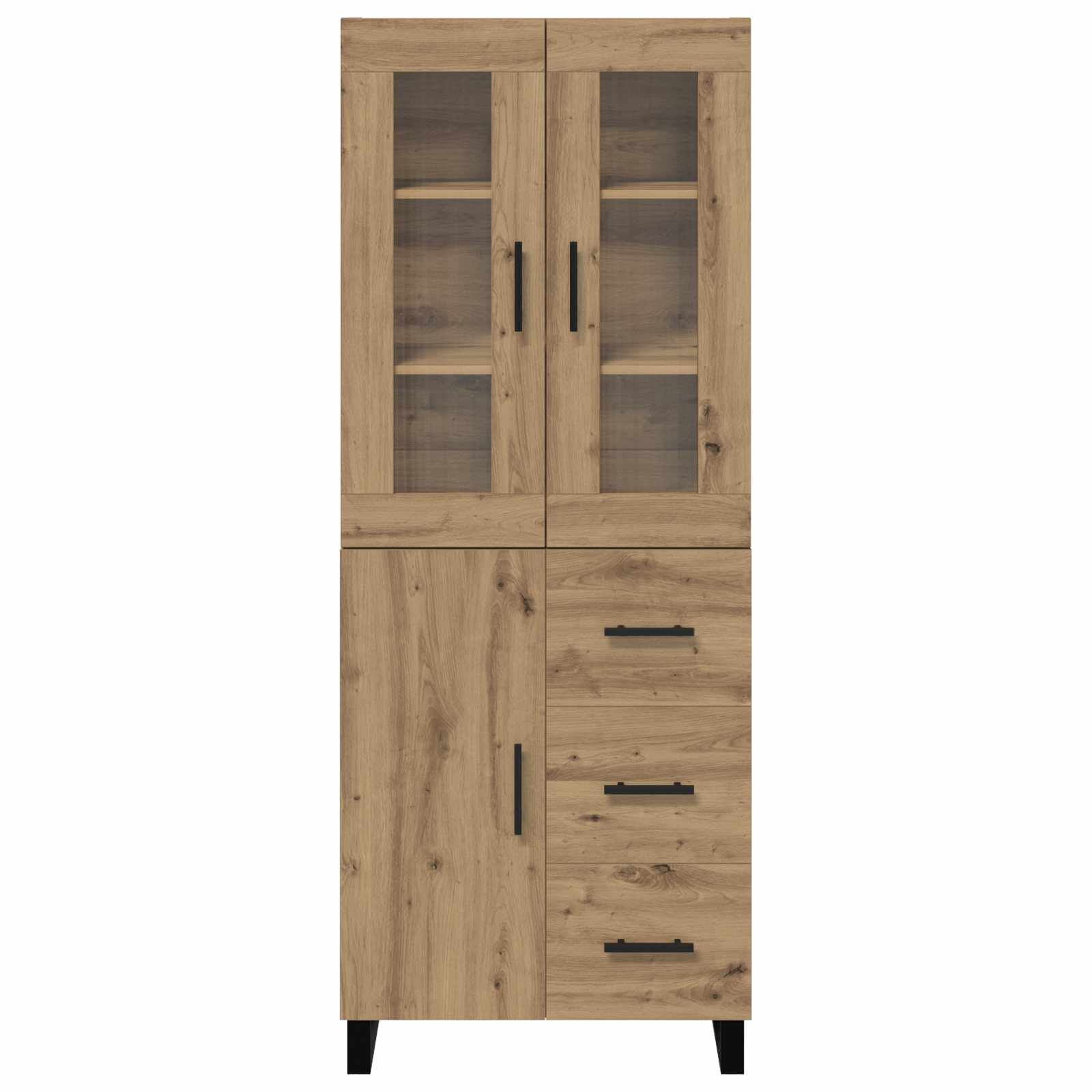 Hoge kast met lade 2 pcs Artisan Eiken Bewerkt hout is nu te koop bij PeponiXL, paradijselijk wonen!