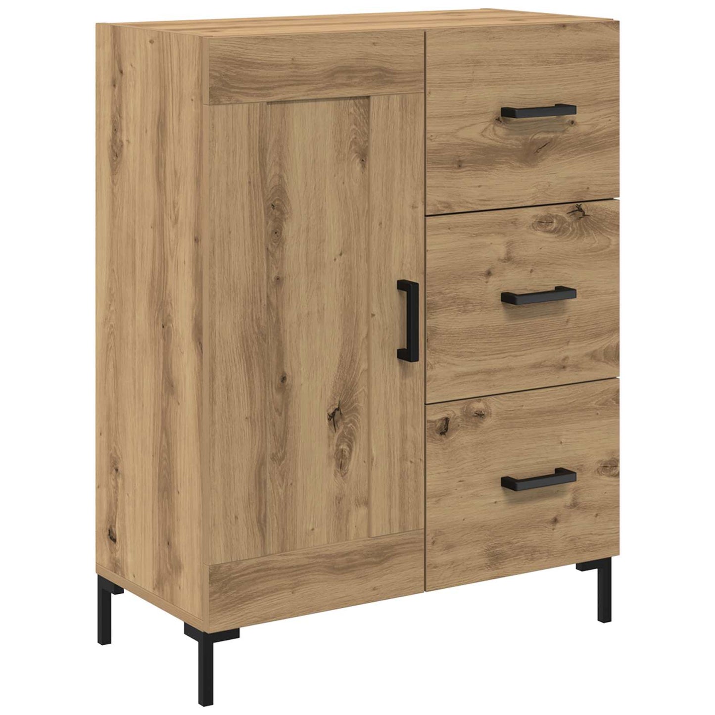 Highboard Artisan Eiken 69,5 x 34 x 180 cm Bewerkt hout is nu te koop bij PeponiXL, paradijselijk wonen!