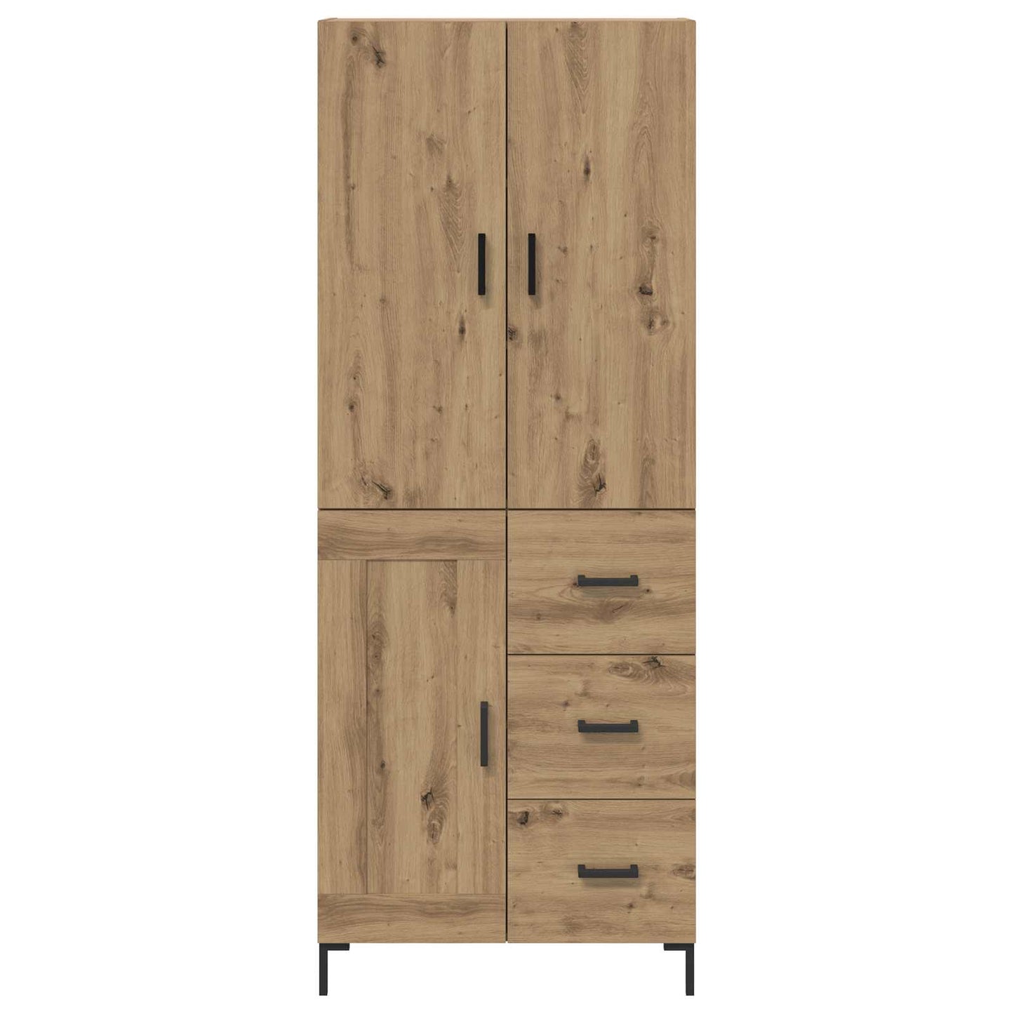 Highboard Artisan Eiken 69,5 x 34 x 180 cm Bewerkt hout is nu te koop bij PeponiXL, paradijselijk wonen!