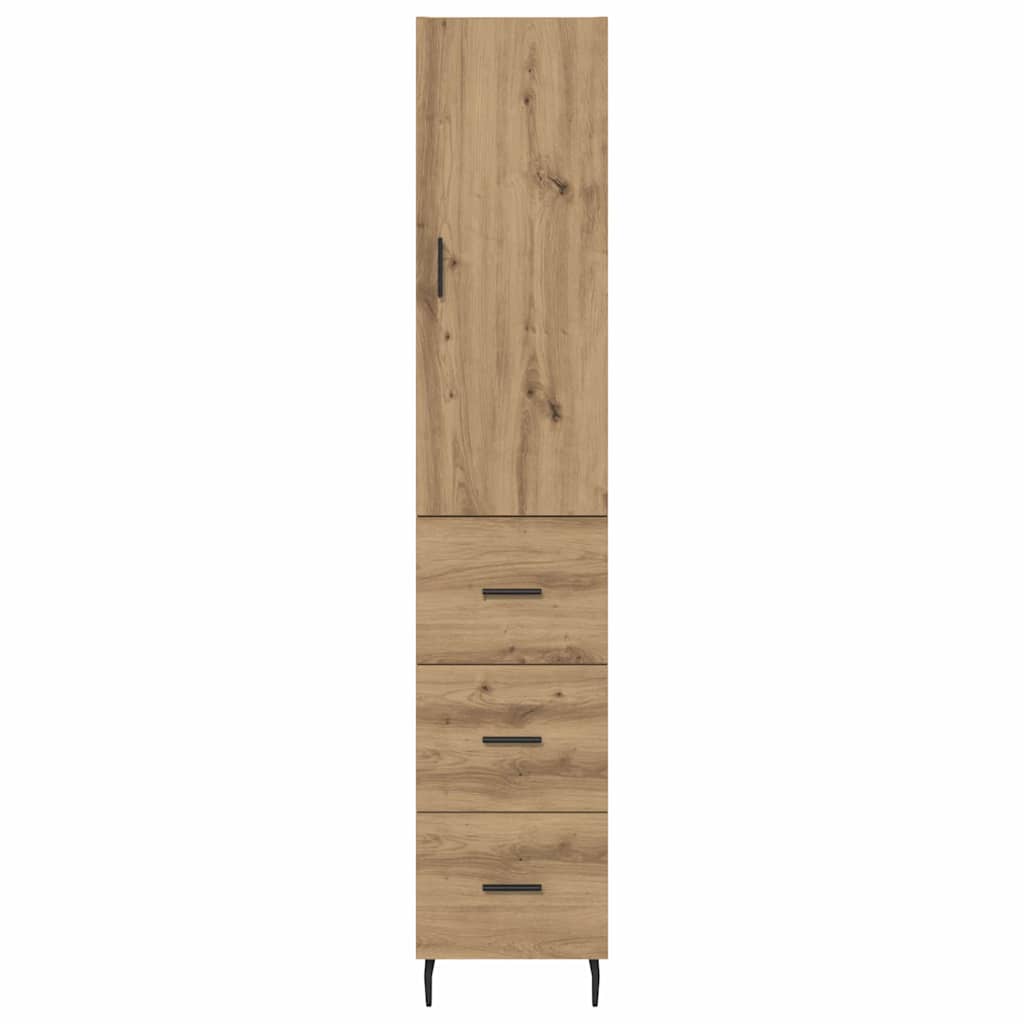 Highboard Artisan Eiken 34,5 x 34 x 180 cm Bewerkt hout is nu te koop bij PeponiXL, paradijselijk wonen!