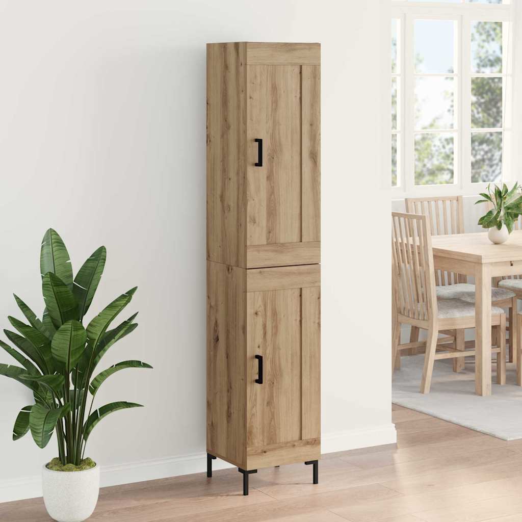 Highboard Artisan Eiken 34,5 x 34 x 180 cm Bewerkt hout is nu te koop bij PeponiXL, paradijselijk wonen!